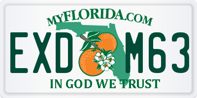 FL license plate EXDM63