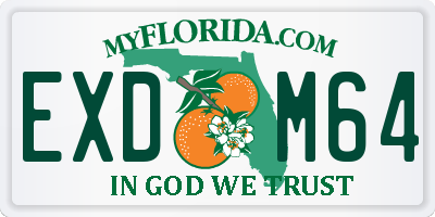 FL license plate EXDM64