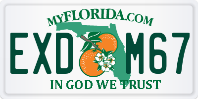 FL license plate EXDM67