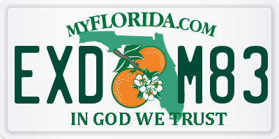 FL license plate EXDM83