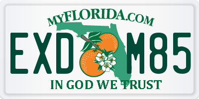 FL license plate EXDM85