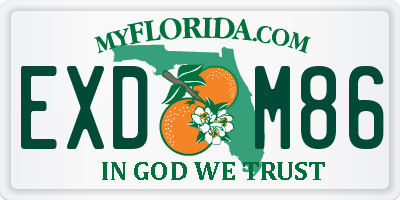FL license plate EXDM86