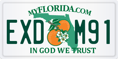 FL license plate EXDM91