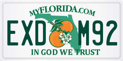 FL license plate EXDM92