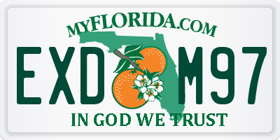 FL license plate EXDM97
