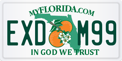 FL license plate EXDM99