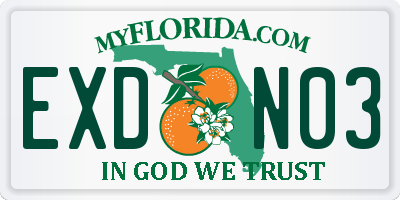 FL license plate EXDN03