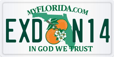 FL license plate EXDN14