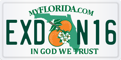 FL license plate EXDN16