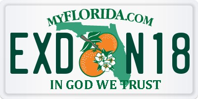FL license plate EXDN18