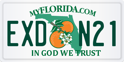 FL license plate EXDN21
