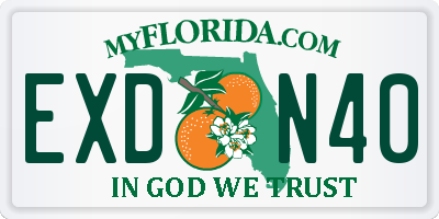 FL license plate EXDN40