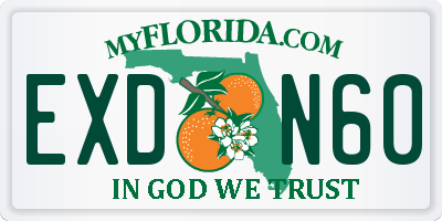 FL license plate EXDN60