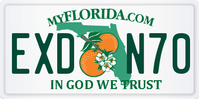 FL license plate EXDN70