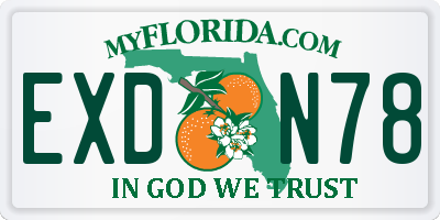 FL license plate EXDN78