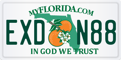 FL license plate EXDN88