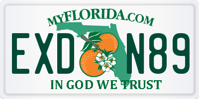 FL license plate EXDN89
