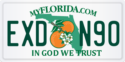 FL license plate EXDN90