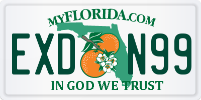 FL license plate EXDN99