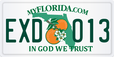 FL license plate EXDO13
