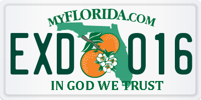 FL license plate EXDO16
