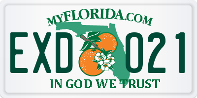FL license plate EXDO21