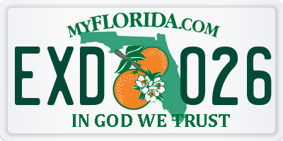 FL license plate EXDO26