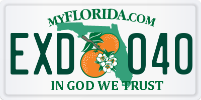 FL license plate EXDO40