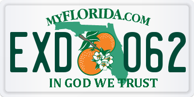 FL license plate EXDO62
