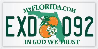FL license plate EXDO92