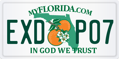 FL license plate EXDP07