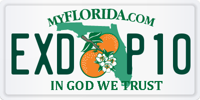 FL license plate EXDP10