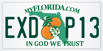 FL license plate EXDP13