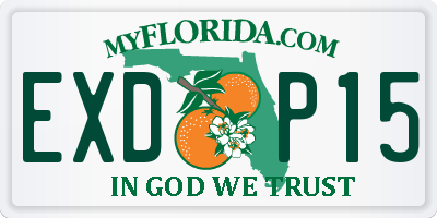 FL license plate EXDP15
