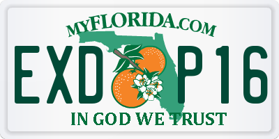 FL license plate EXDP16