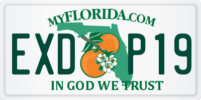 FL license plate EXDP19