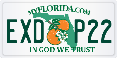 FL license plate EXDP22