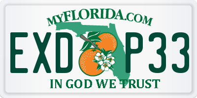 FL license plate EXDP33