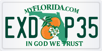 FL license plate EXDP35