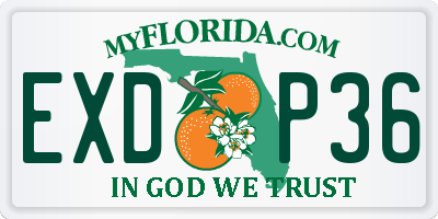 FL license plate EXDP36