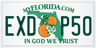 FL license plate EXDP50