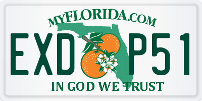FL license plate EXDP51