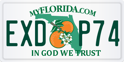 FL license plate EXDP74