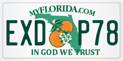 FL license plate EXDP78