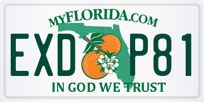 FL license plate EXDP81