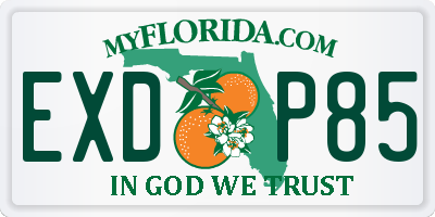 FL license plate EXDP85
