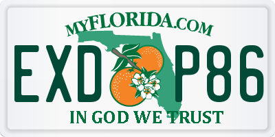 FL license plate EXDP86