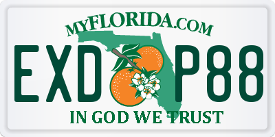 FL license plate EXDP88