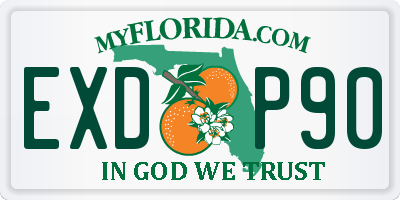 FL license plate EXDP90