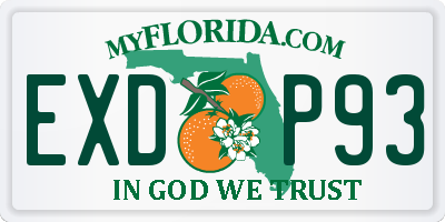 FL license plate EXDP93